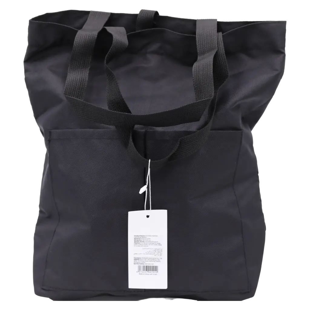 Vertikale Schultertasche aus Oxford-Stoff, leicht &amp; robust (Schwarz)
