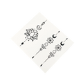 Temporäre Tattoo Sticker mit Halbmond- und Blumen-Design (Schwarz)