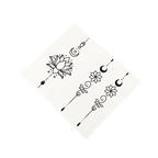 Temporäre Tattoo Sticker mit Halbmond- und Blumen-Design (Schwarz)