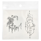 Temporäre Tattoo Sticker mit Halbmond- und Blumen-Design (Schwarz)