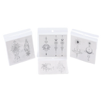 Temporäre Tattoo Sticker mit Halbmond- und Blumen-Design (Schwarz)