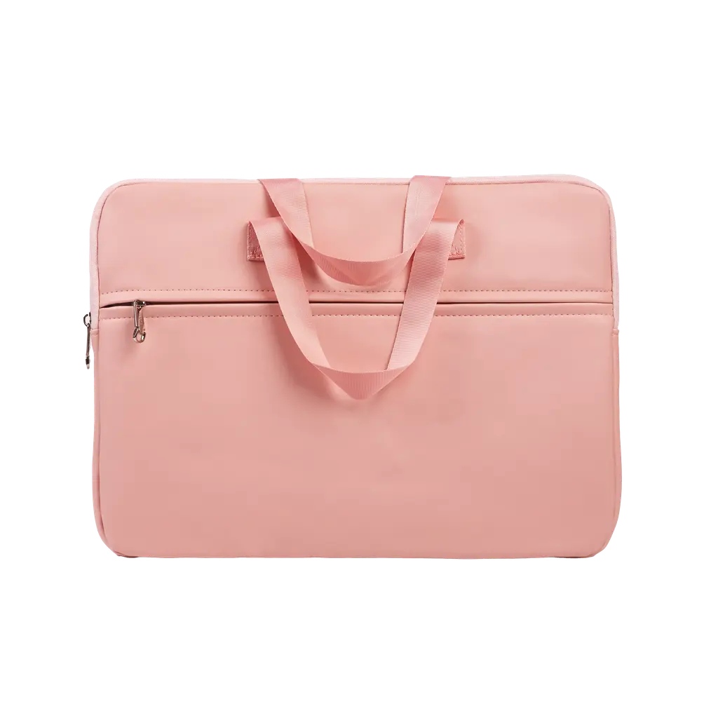 Tragbare Laptop-Tasche aus PVC mit Reißverschlussfach (Rosa)