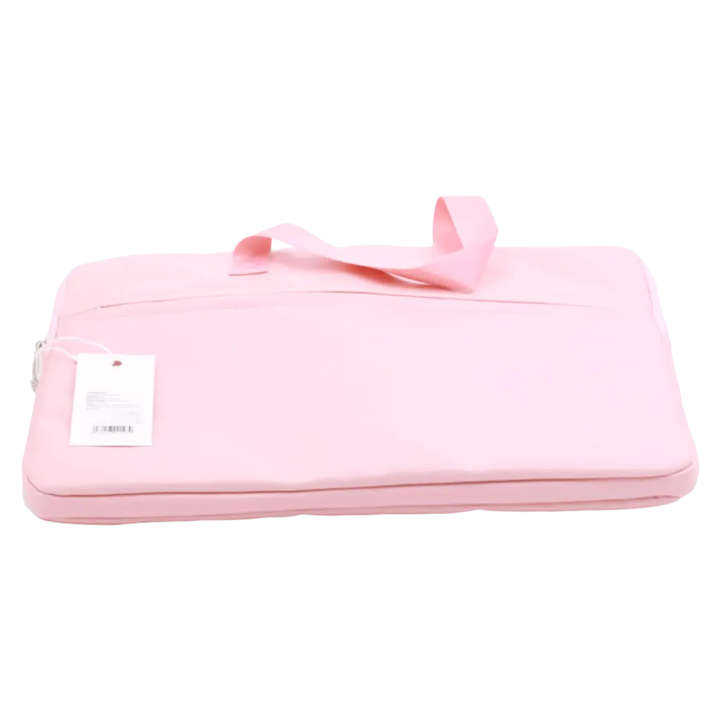 Tragbare Laptop-Tasche aus PVC mit Reißverschlussfach (Rosa)