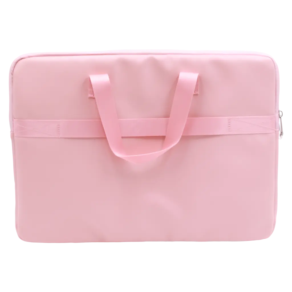 Tragbare Laptop-Tasche aus PVC mit Reißverschlussfach (Rosa)