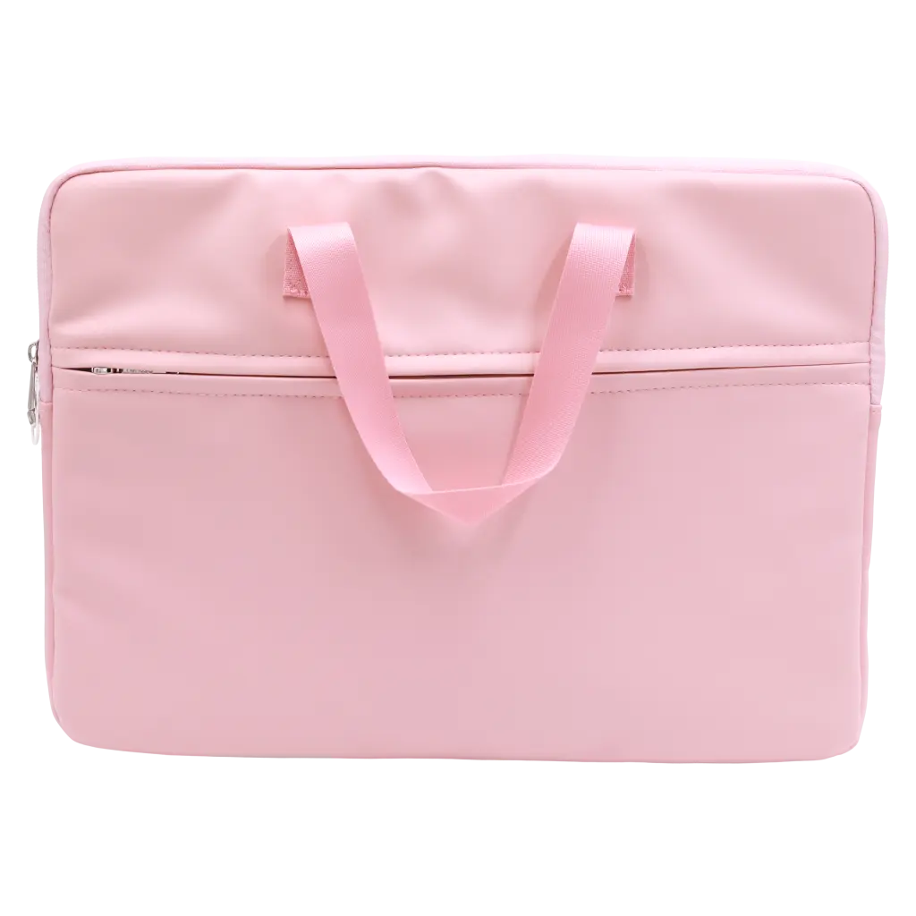 Tragbare Laptop-Tasche aus PVC mit Reißverschlussfach (Rosa)