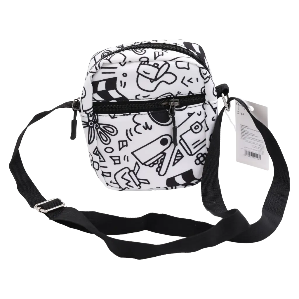 Crossbody Bag mit Graffiti-Design, kompakt (Schwarz/Weiß)