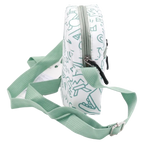 Crossbody Tasche aus Nylonstoff mit grün-weißem Design-Print (Grün/Weiß)
