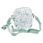 Crossbody Tasche aus Nylonstoff mit grün-weißem Design-Print (Grün/Weiß)