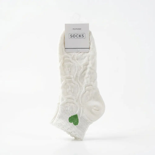 3er-Pack Damen Sneakersocken mit Herz-Design (Weiß)