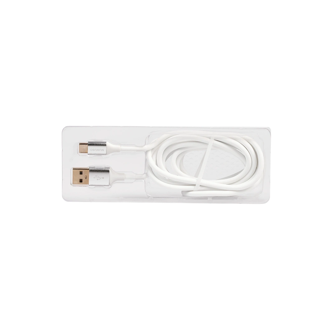 USB Type-C Ladekabel aus Flüssigsilikon, 2 m (Weiß)