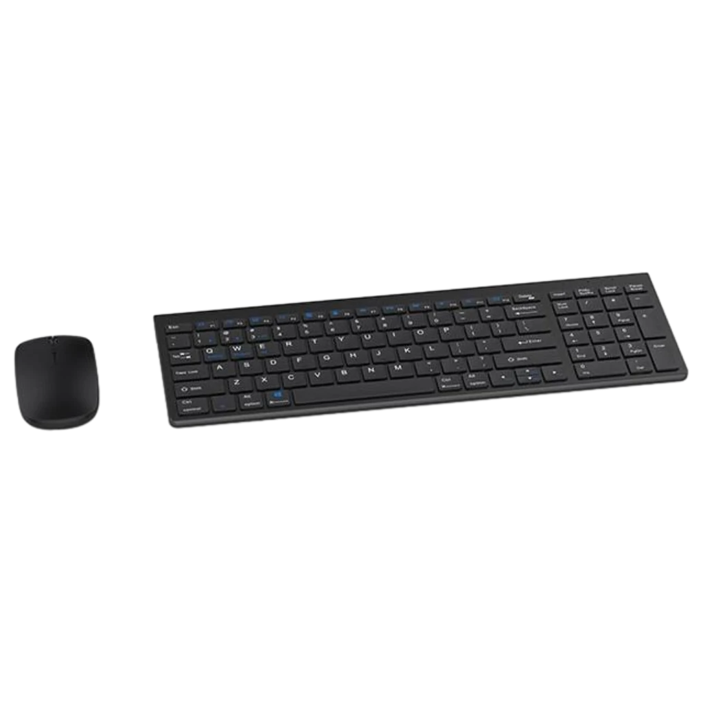 Wiederaufladbares kabelloses Tastatur- und Maus-Set, schlankes Design (Schwarz)