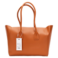 Schultertasche aus Kunstleder mit modernem Design (Braun)