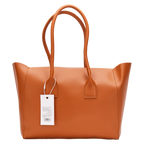 Schultertasche aus Kunstleder mit modernem Design (Braun)