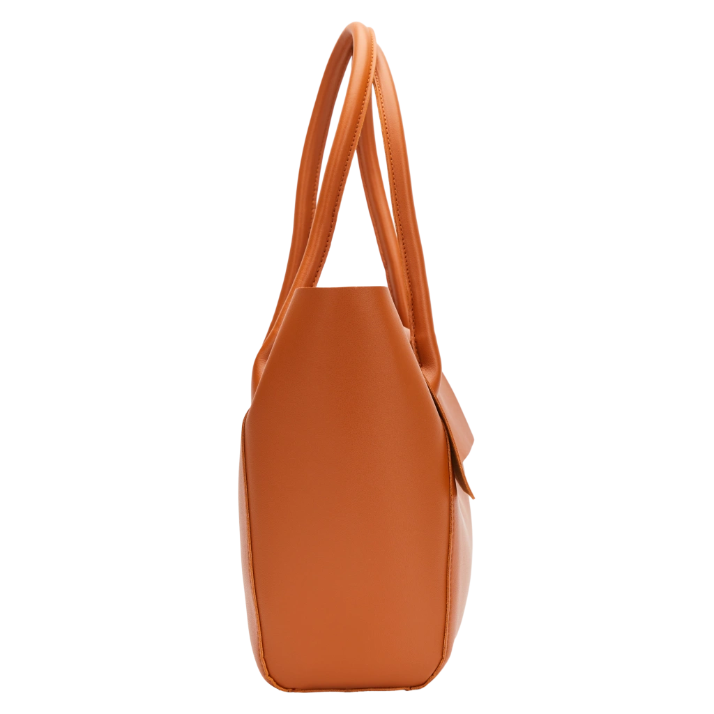 Schultertasche aus Kunstleder mit modernem Design (Braun)