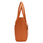 Schultertasche aus Kunstleder mit modernem Design (Braun)