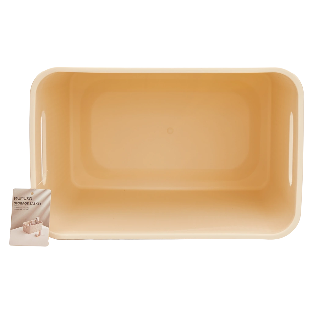 Großer Aufbewahrungskorb aus Kunststoff mit vertikalem Streifen-Design (Creme)