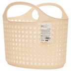 Tragbarer Aufbewahrungskorb aus Kunststoff, rund (Beige)