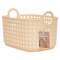Kunststoff-Aufbewahrungskorb mit Griffen, klein (Beige)
