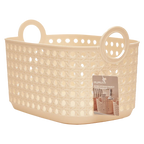 Kunststoff-Aufbewahrungskorb mit Griffen, klein (Beige)