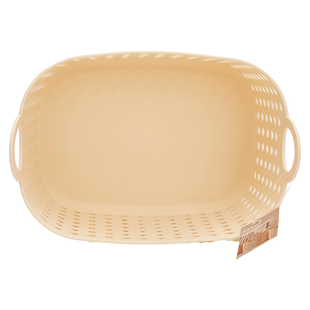 Kunststoff-Aufbewahrungskorb mit Griffen, klein (Beige)