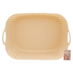 Großer Aufbewahrungskorb mit Griffen aus PP, robustes Gitterdesign (Beige)