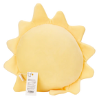 Sonnenförmiges Kuschelkissen mit Schriftzug, rund (Gelb)