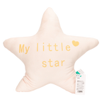 Zierkissen in Sternform aus Polyester mit „My little star“-Print (Creme)