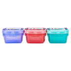 3-teiliges Frischhaltedosen-Set aus Polypropylen, mittel (Blau/Rot/Türkis)