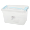 Transparente Polypropylen-Aufbewahrungsbox mit Deckel und Griff (Blau)