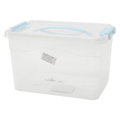 Mittelgroße Aufbewahrungsbox aus Polypropylen mit Tragegriff (Transparent/Blau)