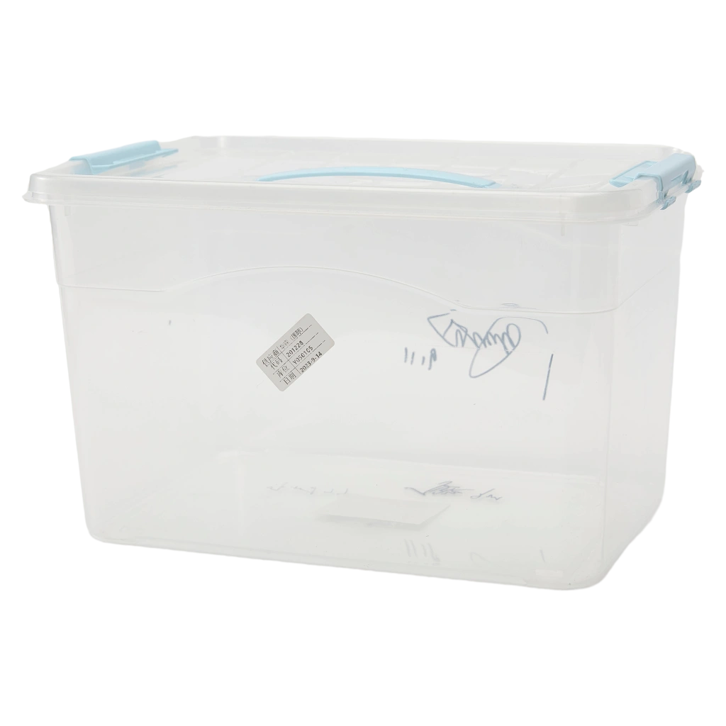 Große Aufbewahrungsbox aus Polypropylen mit Griffen, transparent (Hellblau)
