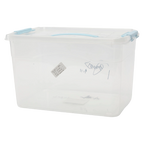 Große Aufbewahrungsbox aus Polypropylen mit Griffen, transparent (Hellblau)