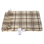 Kariertes Winterschal-Halstuch mit Fransen, klassisch (Beige/Braun)