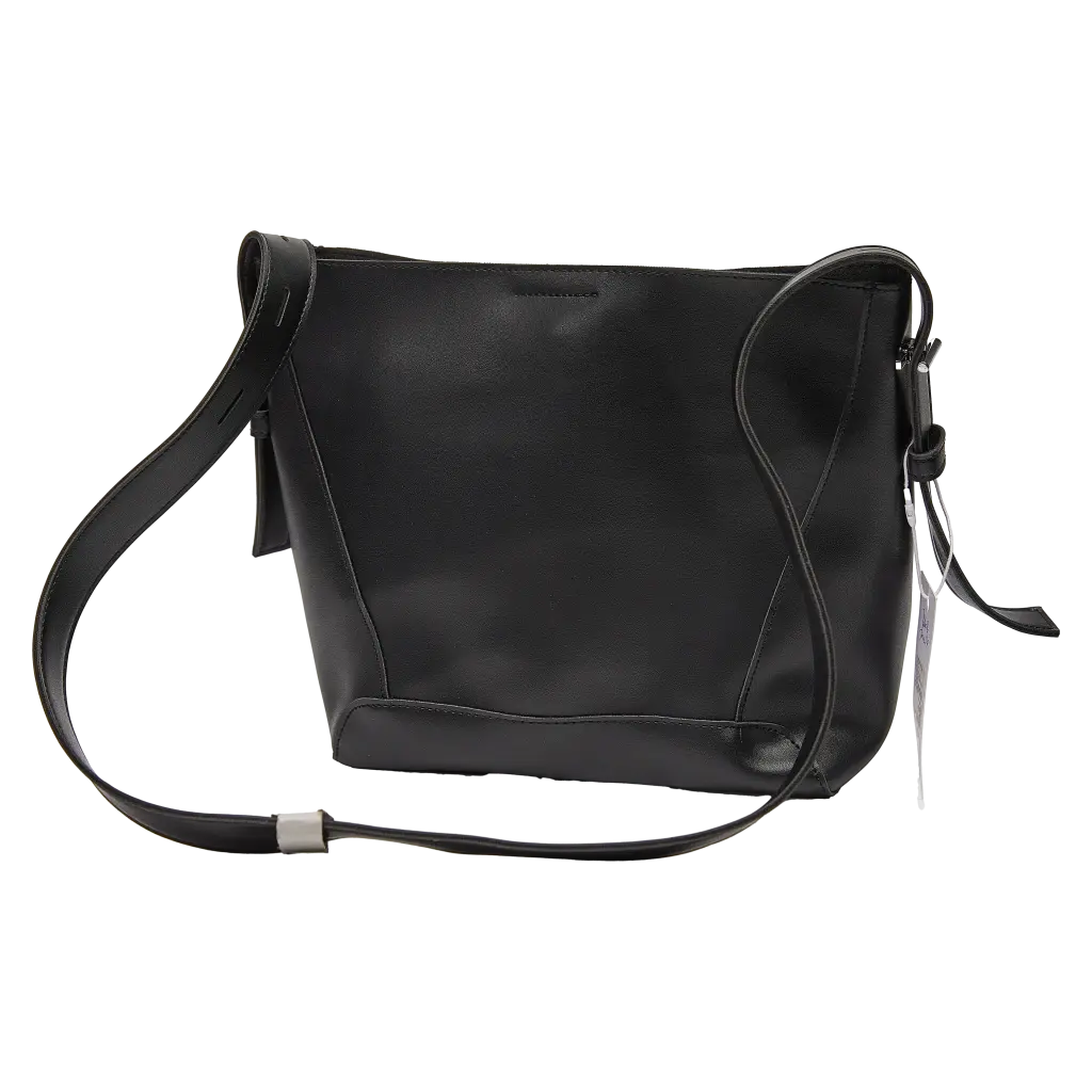Klassische Schultertasche aus PU, vielseitig einsetzbar (Schwarz)