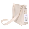 Klassische Schultertasche aus Kunstleder, Bucket Bag (Beige)