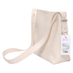 Klassische Schultertasche aus Kunstleder, Bucket Bag (Beige)