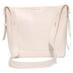 Klassische Schultertasche aus Kunstleder, Bucket Bag (Beige)