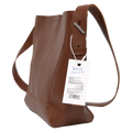 Schultertasche aus Kunstleder, klassisches Bucket-Bag Design (Braun)