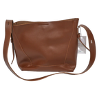 Kunstleder Schultertasche klassisch im Bucket Bag Stil (Braun)