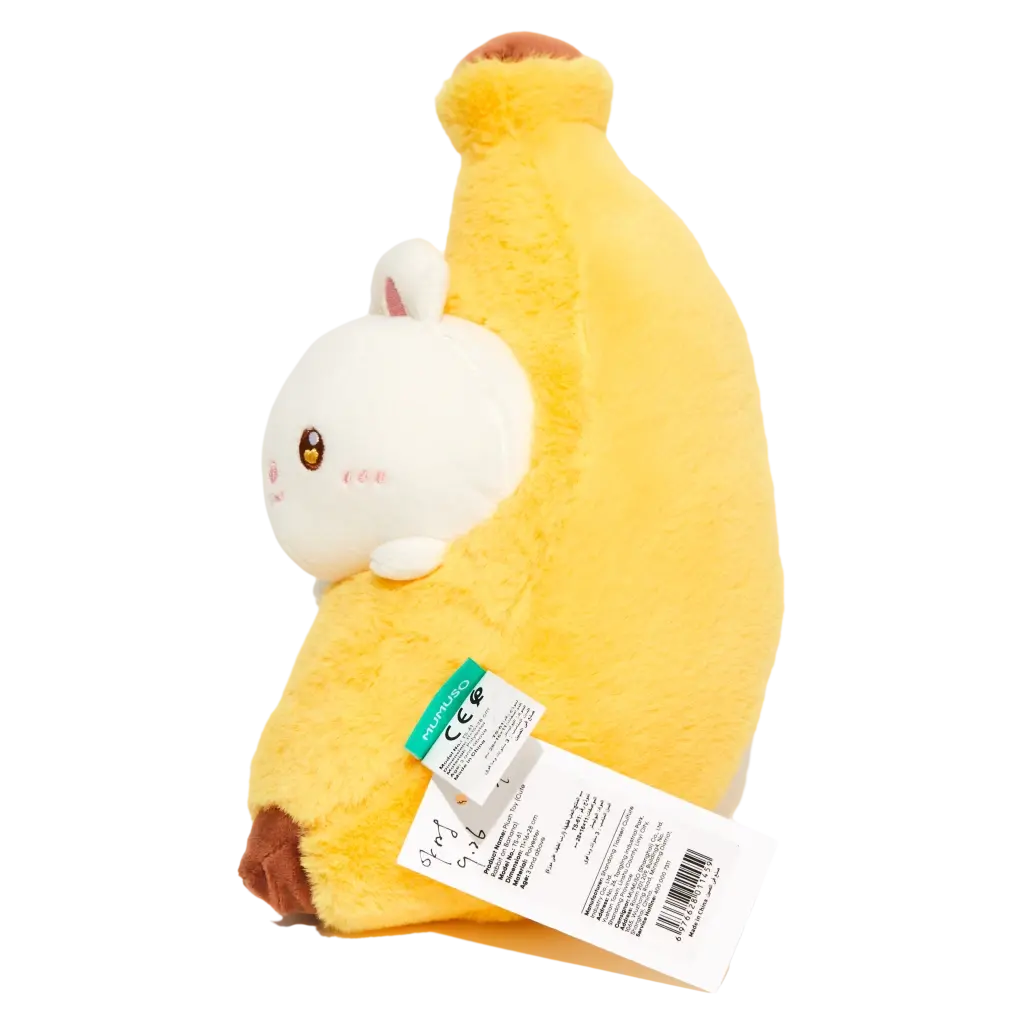 Plüschtier Kaninchen mit Bananen-Design, 115 g (Gelb)