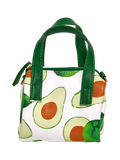 Kleine Handtasche aus Kunstleder mit Avocado-Design (Weiß/Grün)