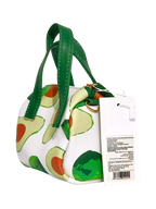 Kleine Handtasche aus Kunstleder mit Avocado-Design (Weiß/Grün)
