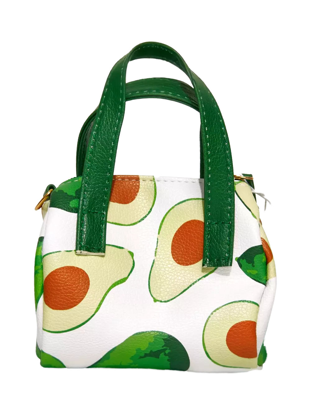 Kleine Handtasche aus Kunstleder mit Avocado-Design (Weiß/Grün)