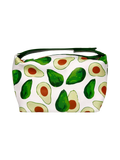 Kosmetiktasche mit Avocado-Design, abwischbar (Weiß/Grün)