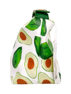 Kosmetiktasche mit Avocado-Design, abwischbar (Weiß/Grün)