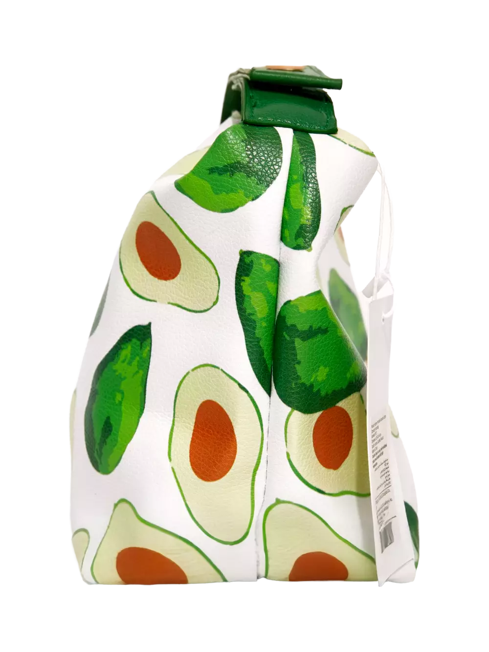 Kosmetiktasche mit Avocado-Design, abwischbar (Weiß/Grün)