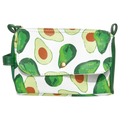 Kosmetiktasche aus Kunstleder mit Avocado-Design (Grün/Weiß)