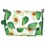 Kosmetiktasche aus Kunstleder mit Avocado-Design (Grün/Weiß)
