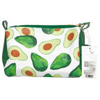 Kosmetiktasche aus Kunstleder mit Avocado-Design (Grün/Weiß)