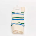 Damen Crew Socken aus Baumwollmischung mit Streifen-Design (Weiß)